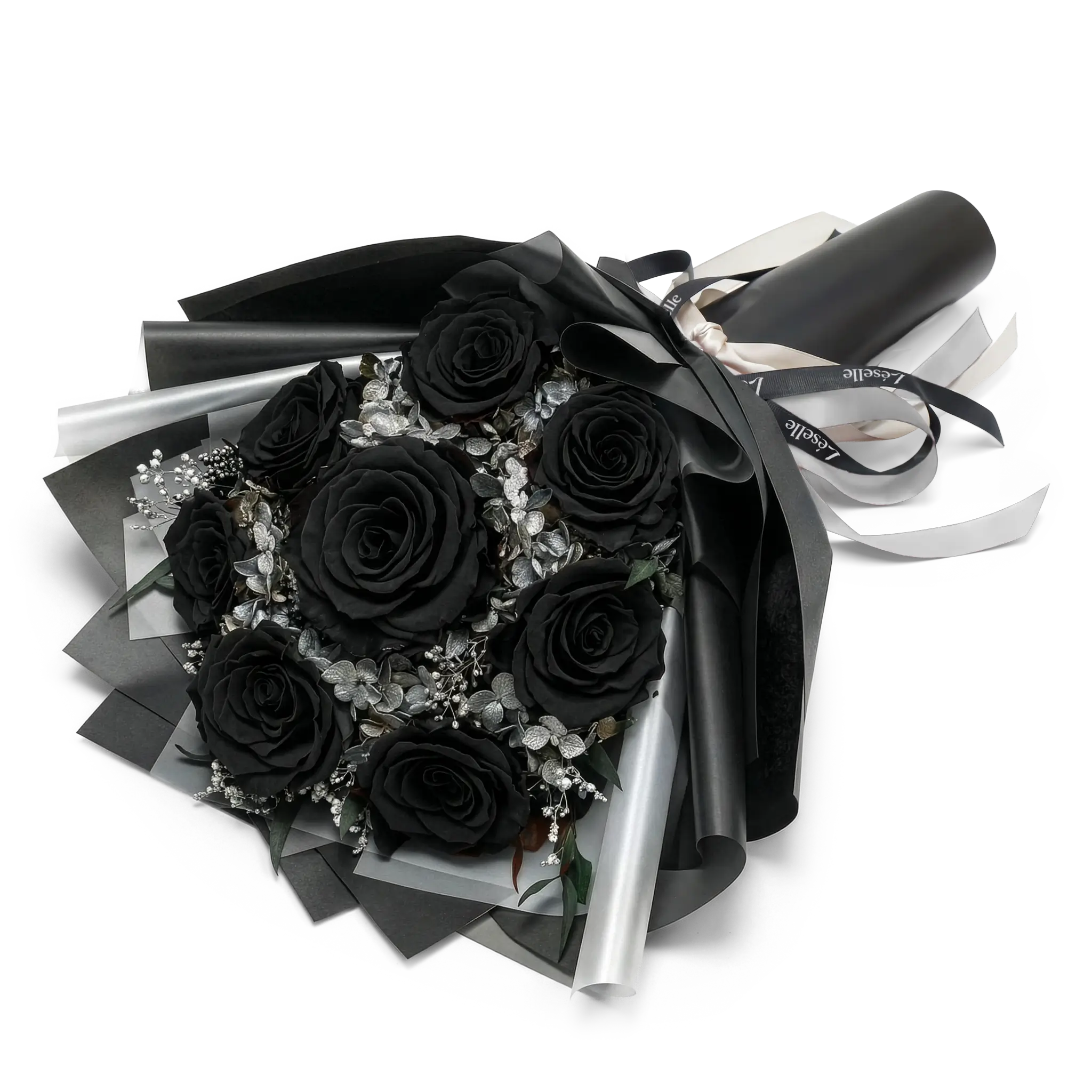 Obsidian Black Preserved Rose Bouquet