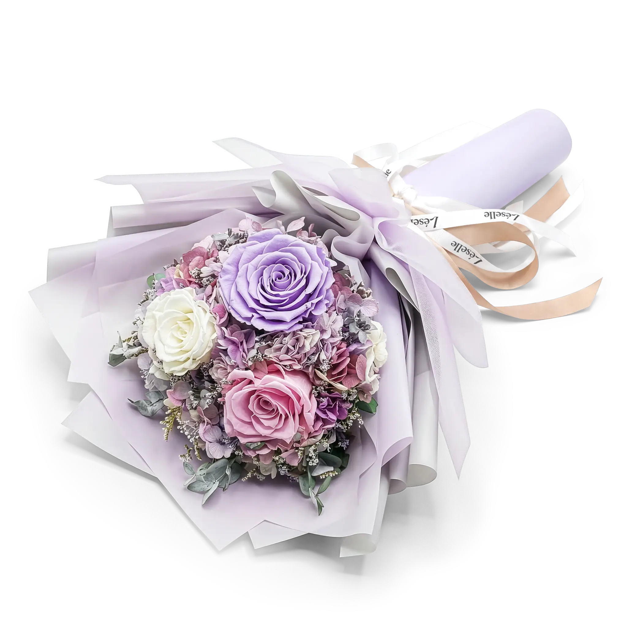 Elegant Lilac Preserved Rose Bouquet