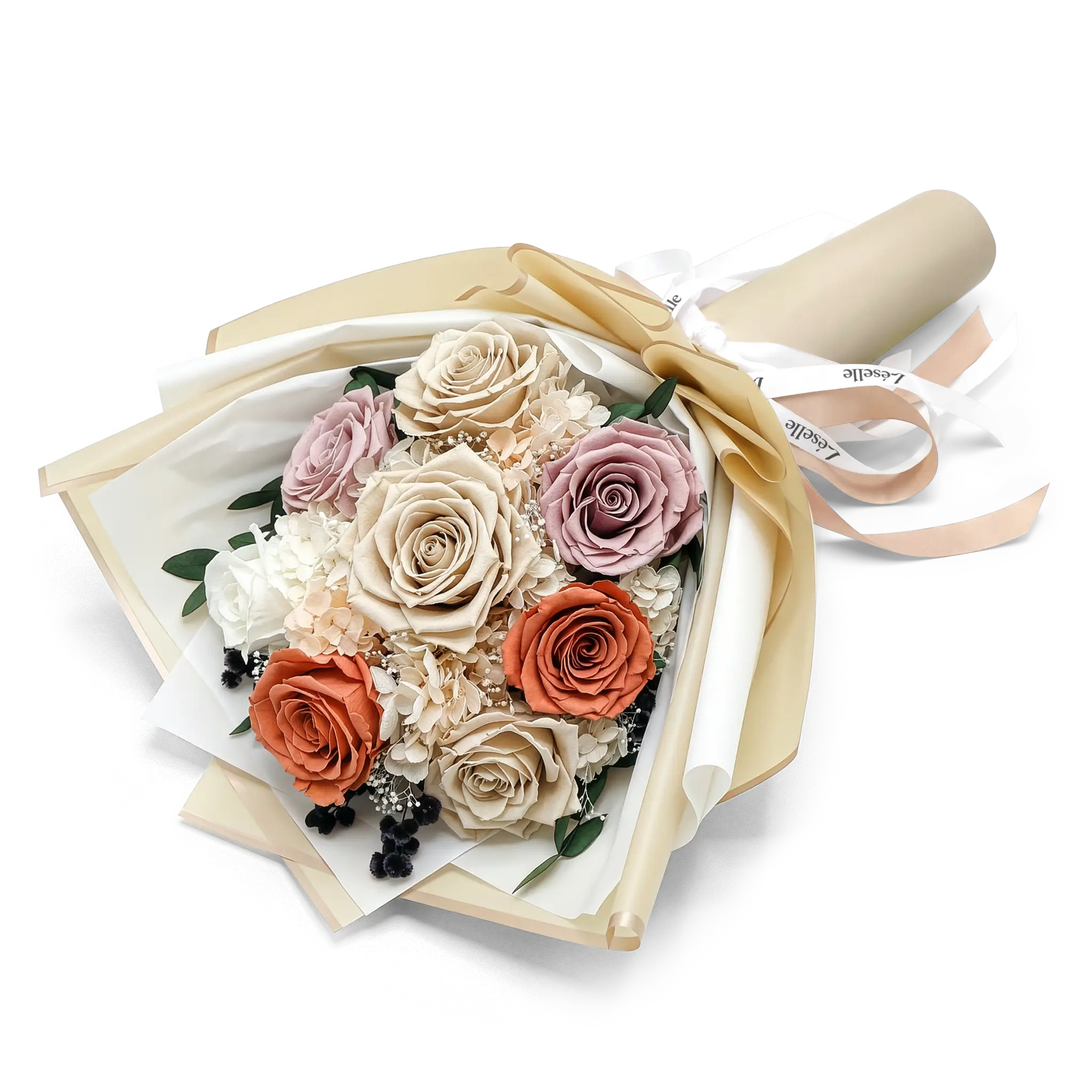 Vintage Caramel Preserved Rose Bouquet