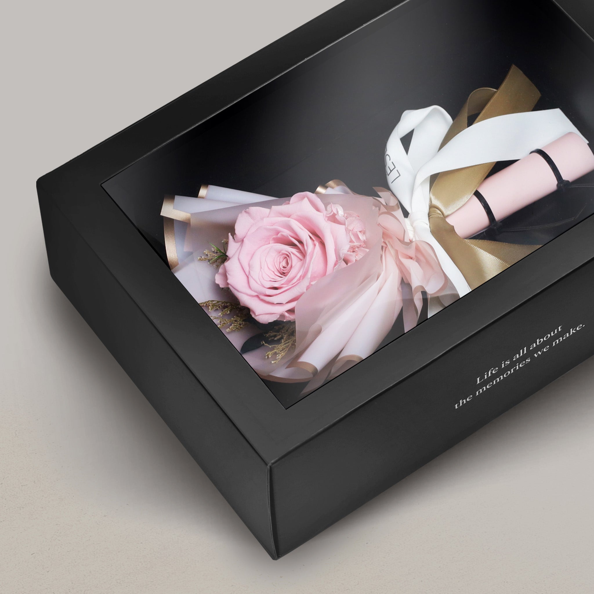 Gentle Blush Single Preserved Rose Bouquet