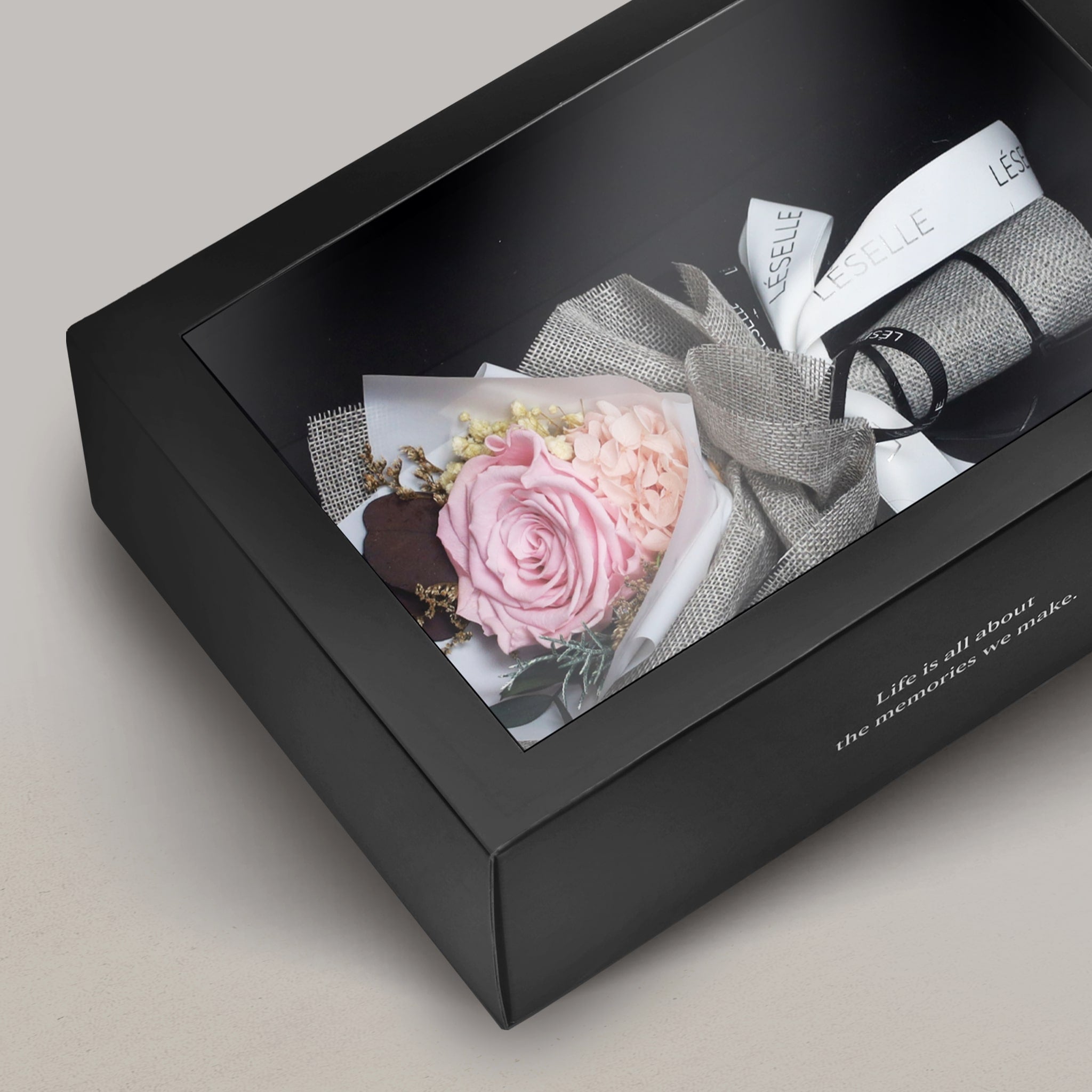 Elegant Soft Pink Single Preserved Rose Bouquet