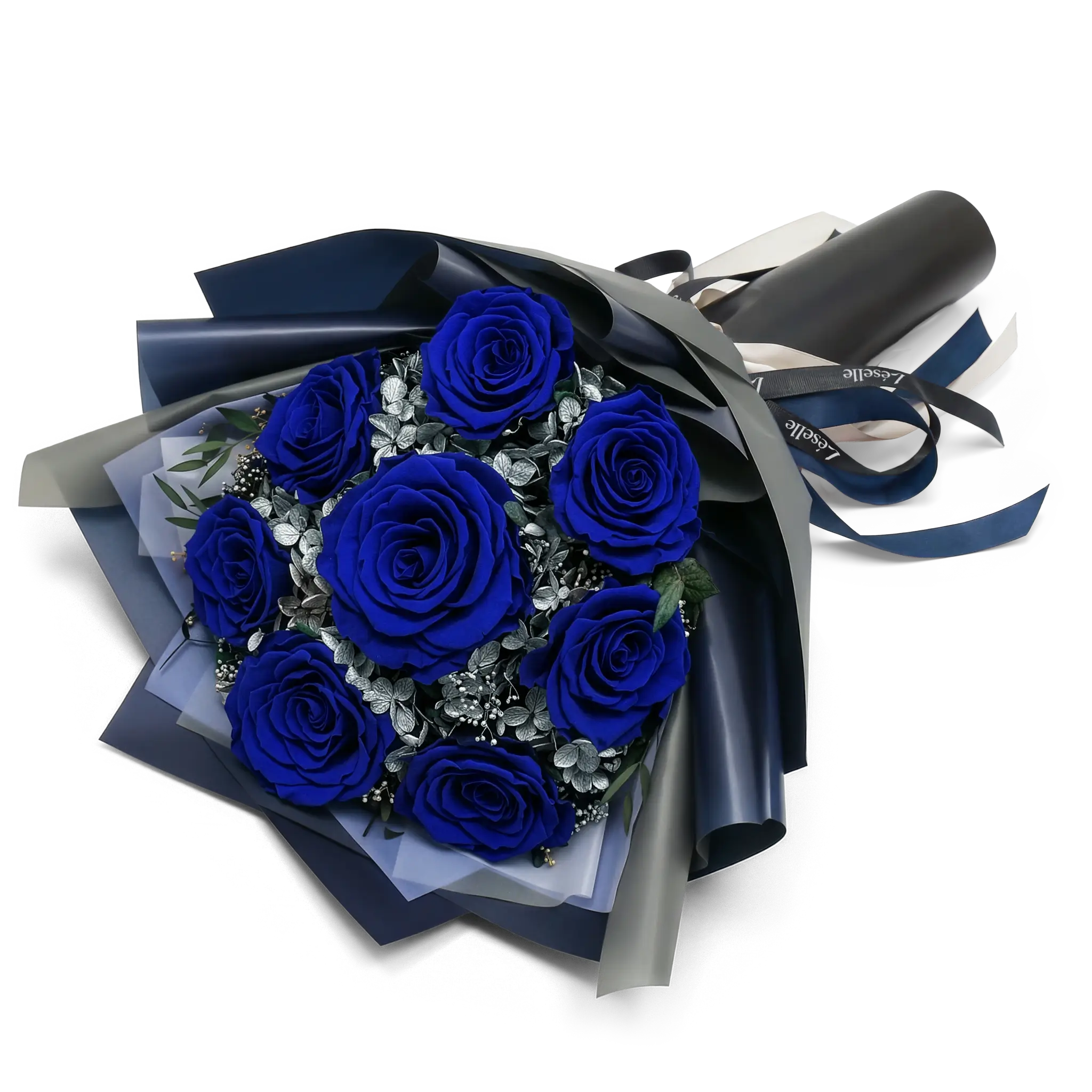 Midnight Blue Preserved Rose Bouquet