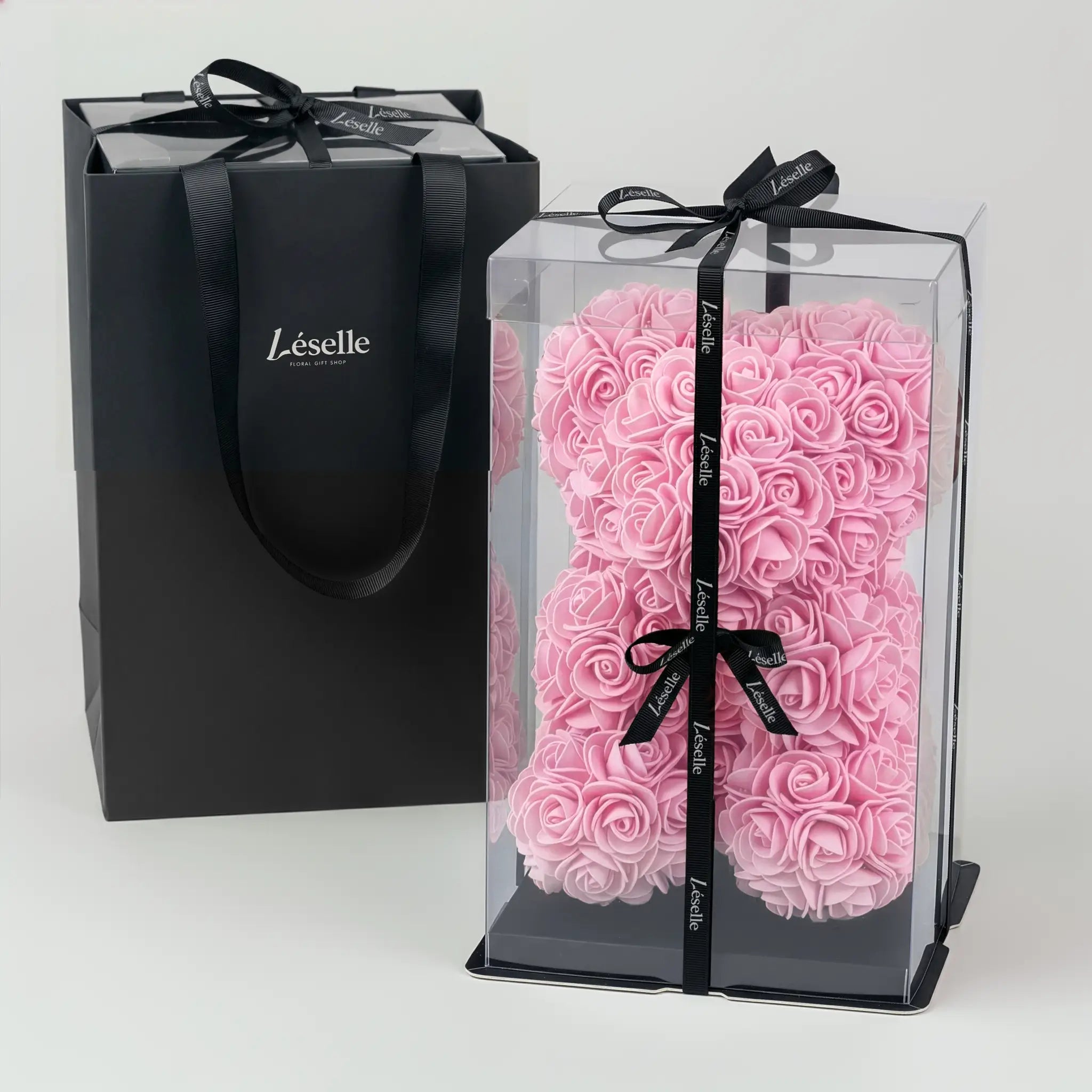Mini Handmade Rose Bear - Baby Pink